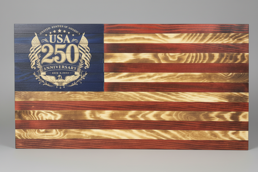 USA 250th Anniversary Wooden Flag