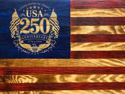 USA 250th Anniversary Wooden Flag